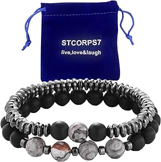 Magnetic Bracelet, Magnetic Healing Bracelet for Arthritis Bracelets for Women Men, Weight Loss, Pain Relief, Healthy Magnetic Therapy for Sleep, Migraine Relief, Stress Relief Yoga Bead, Vertigo Bracelet, Magnetic Weight Loss Bracelet, Hematite Magnetic Healing Crystal Therapy, Matching Bracelets, Mens Bracelet, Smoking Sensation Bracelet, Valentines Day Gift for Him or Her, 7 87 inch, Magnet, hematite