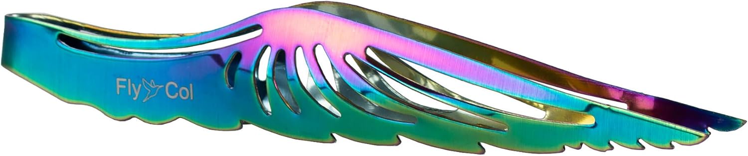 FlyCol Angel Wing Shisha Pinzas | para carbón y tabaco | Ideal para la construcción de la cabeza | Schischa Shisha pinzas de carbón, pinzas de tabaco pinzas cabeza accesorio XL (Rainbow)