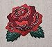 Red Rose - Open Petals - Flower - Embroidered Iron on Patch