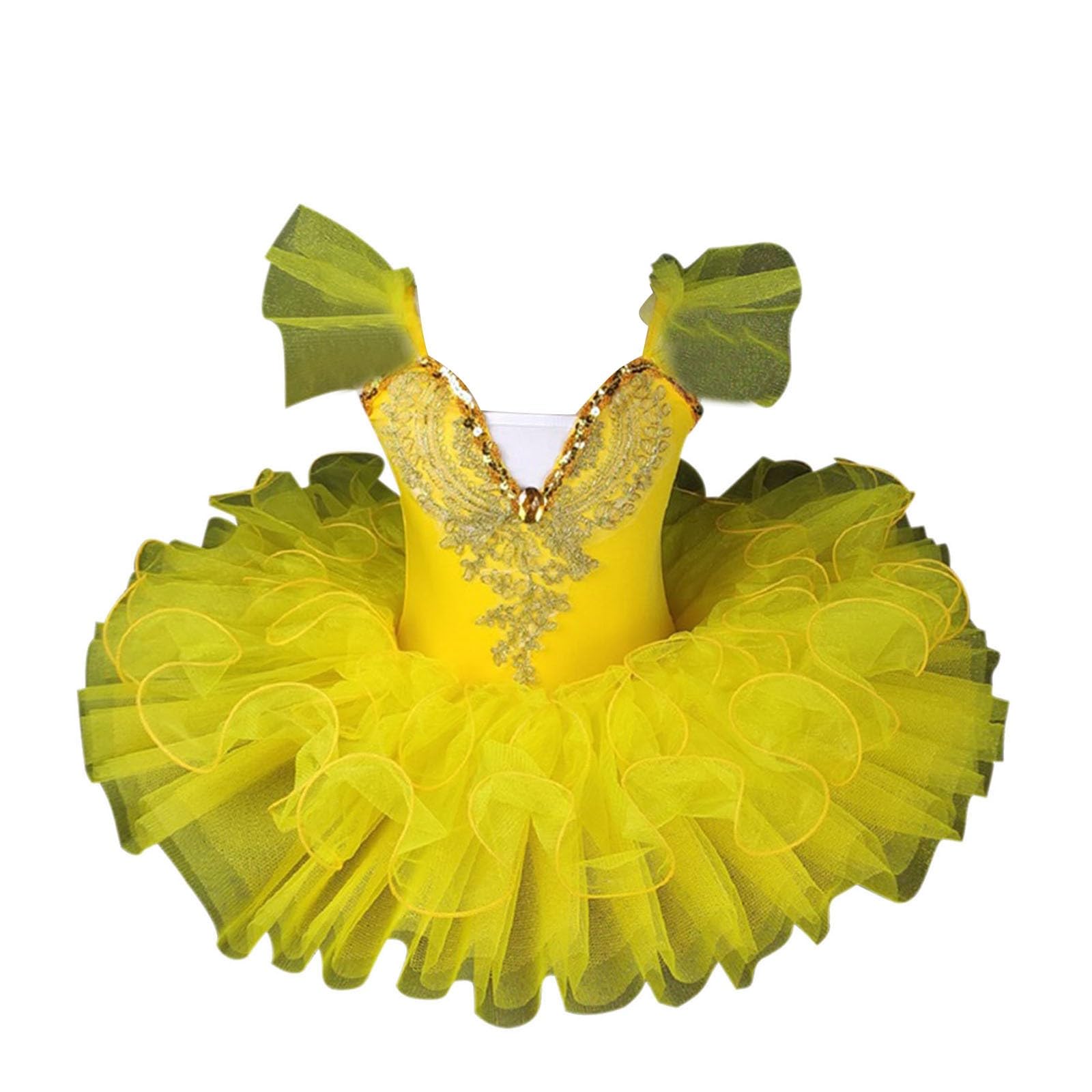 Glinda Costume Kids, Ballet Leotard for Girls Prom Dresses for 11-12 Year Old Girls Short Sleeve Lace Sequined Embroidered Tulle Cami Dresses Tutu Skirt Ballerina Dance Swan Lake Costume
