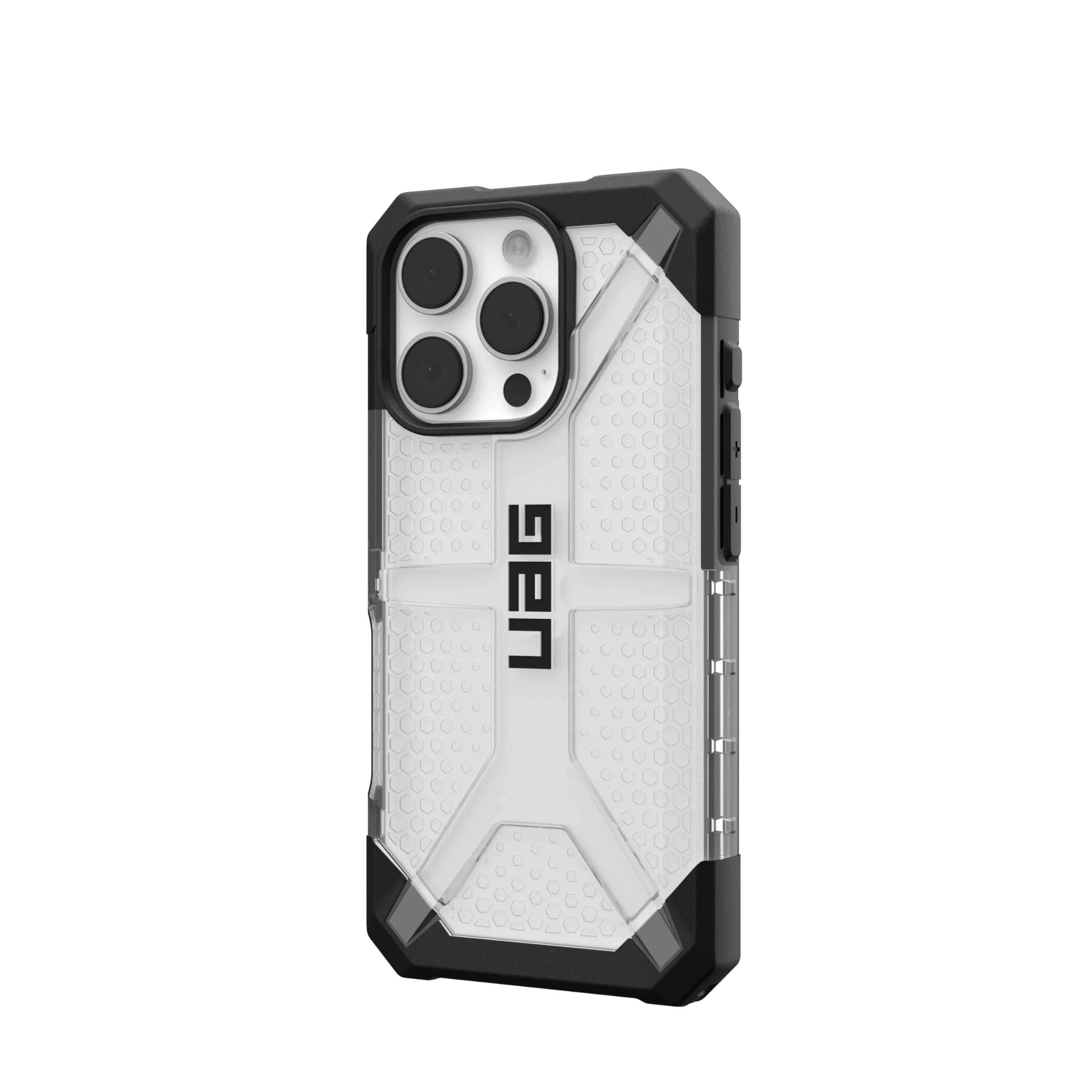 Urban Armor Gear Custodia al plasma compatibile con Apple iPhone 16 Pro (cover Ricarica wireless compatibile, Custodia a prova di caduta, bordo rialzato) ghiaccio (trasparente)