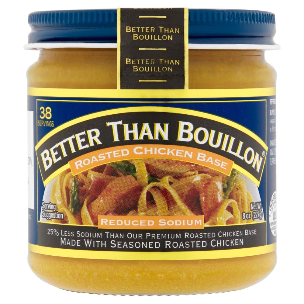 Better Than Bouillon Brand, Reduced Sodium Variety Pack with 1 Chicken Base, 1 Beef Base and 1 Vegetable Base, 8 Ounce Jars (Pack of 3)