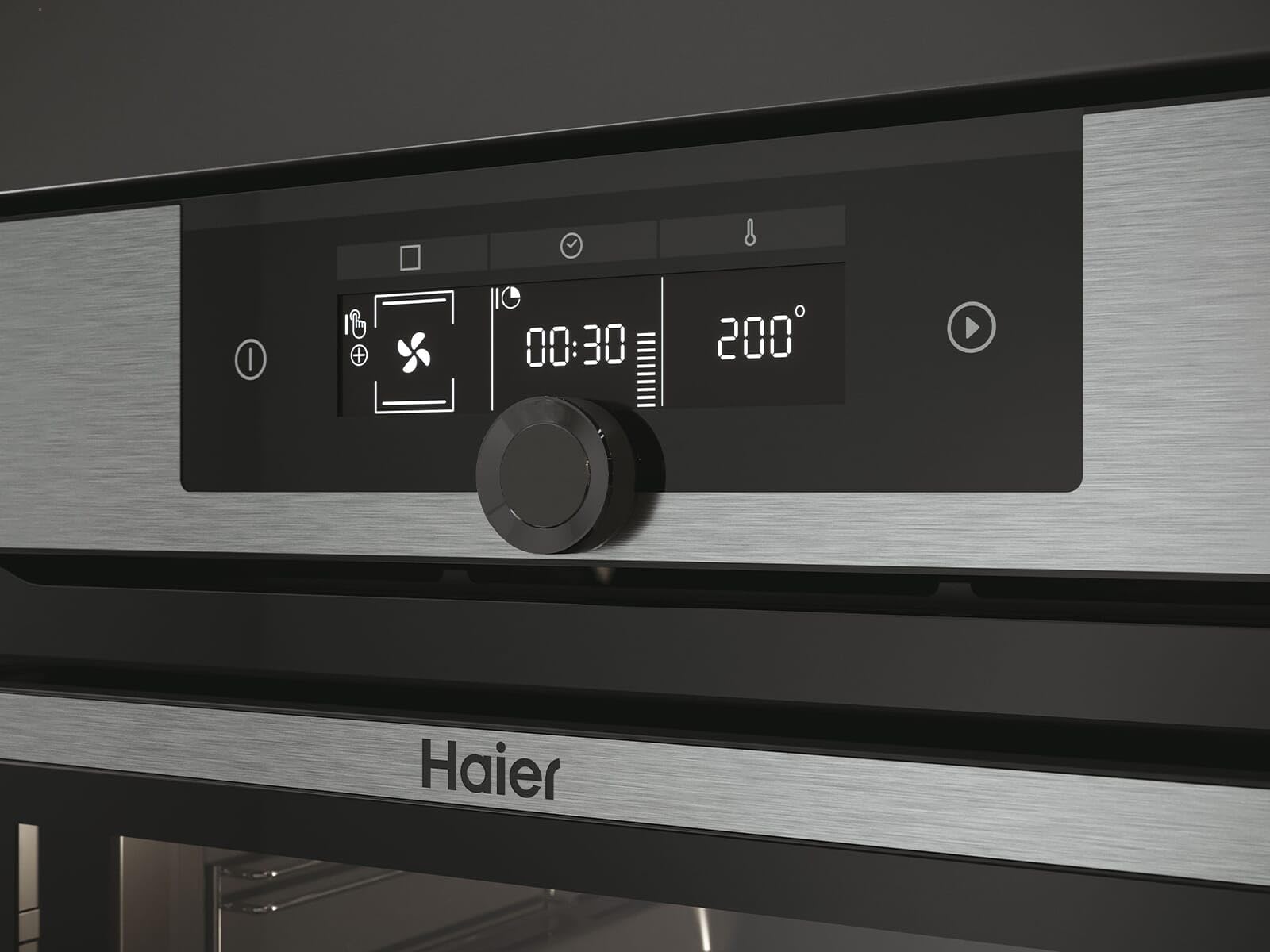 Haier Serie 2, HWO60SM2F3XH, Forno multifunzione 70 litri, Wi-Fi, Illuminazione a LED laterale, Pulizia H2O, Classe A+, Inox, 59,5 x 59,5 x 56,8 cm