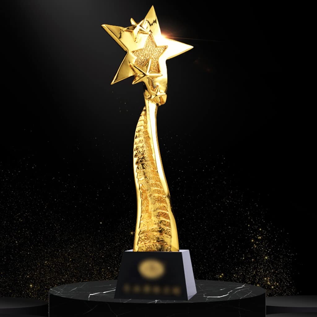 De La Estrella Resina Chapado En Oro De 11 Pulgadas Premio del Campeón De La Competencia Personal Excelente (Color : Gold, Size : 27 * 8cm)