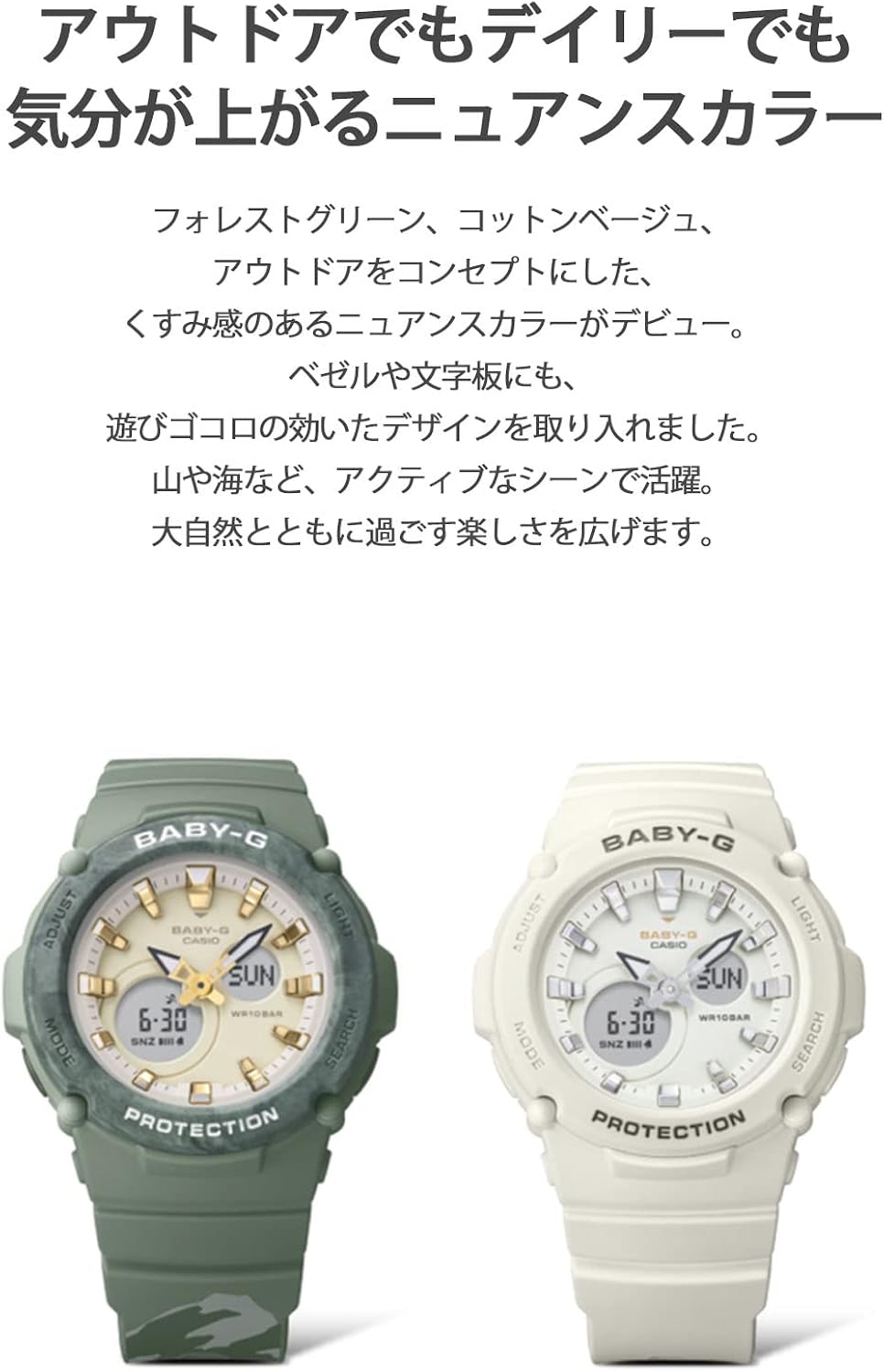 Casio BGA-275-7AJF Orologio da polso da donna, bianco, bianco