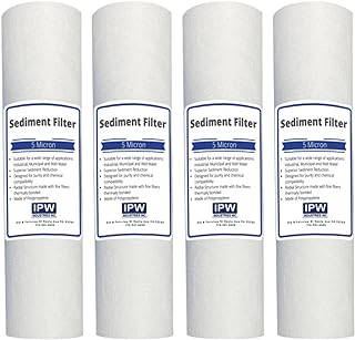 5 Micron 10" x 2.5" Whole House Sediment Water Filter Replacement Cartridge Compatible with Any 10 inch RO Unit, Culligan P5, Aqua-Pure AP110, Dupont WFPFC5002, CFS110, RS14, WHKF-GD05, 4-Pack