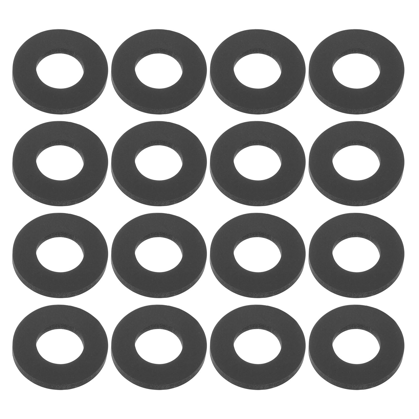 DEFANEX 16Pcs Silicone Flat Washer (ID M10mm OD 20mm Thick 2mm) - Soft & Flexible O Sealing Ring Fastener Sealing Spacer Gasket Accessories for Shower Head Water Hose Valve Pump, Black — image 1