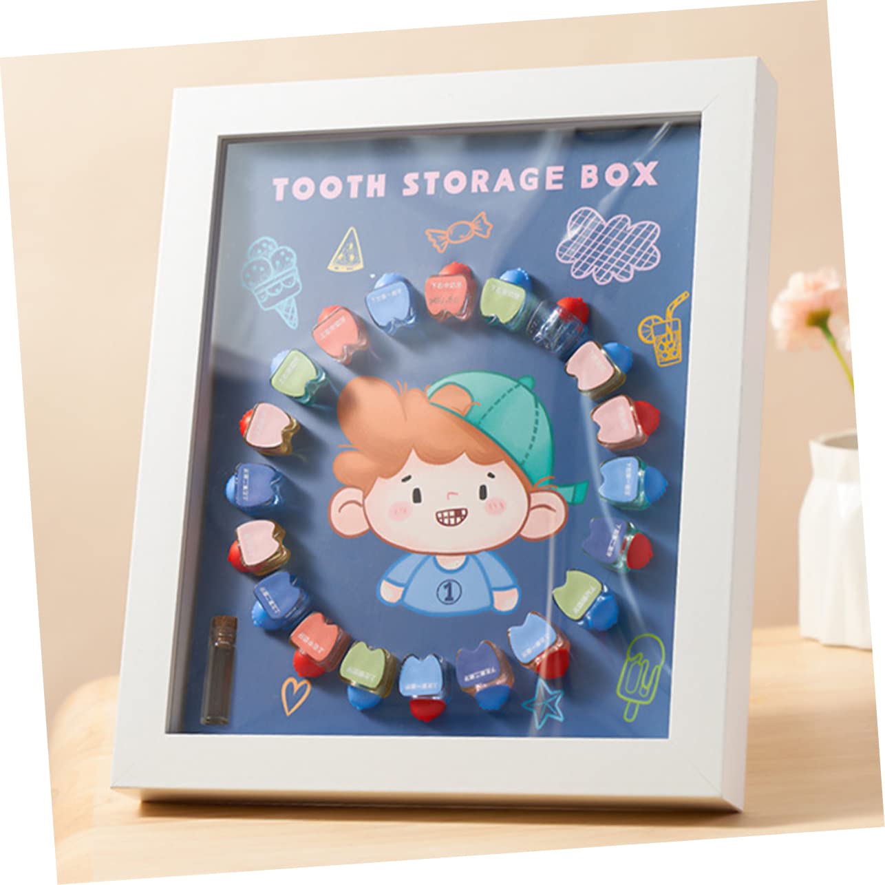 HEMOTON Scatola Porta-dentini Unica - Per La Fatina Dei Dentini Del Neonato Cornice Porta-denti Creativa Scatola Dei Ricordi Per Bambini