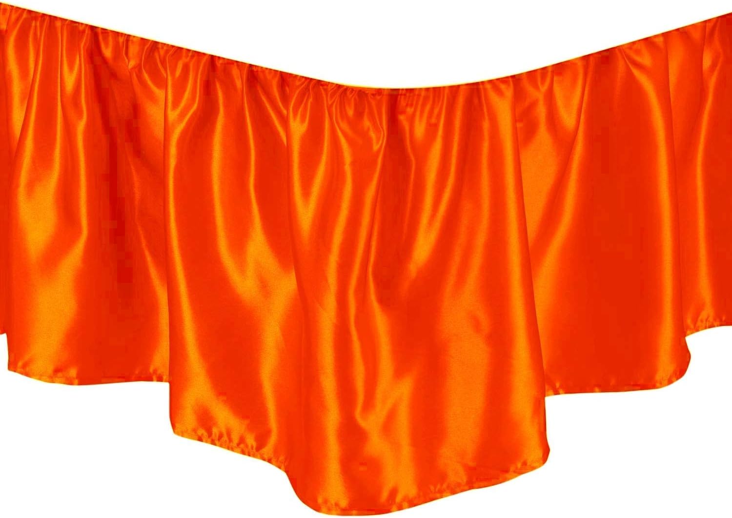 KBC linen Bed Ruffle - Dust Ruffled Bed Skirt with Platform - Easy Fit with 16 Inch Tailored Drop - Luxurious Silky Satin Hotel Quality, Wrinkle and Fade Resistant (Queen, Ivory)