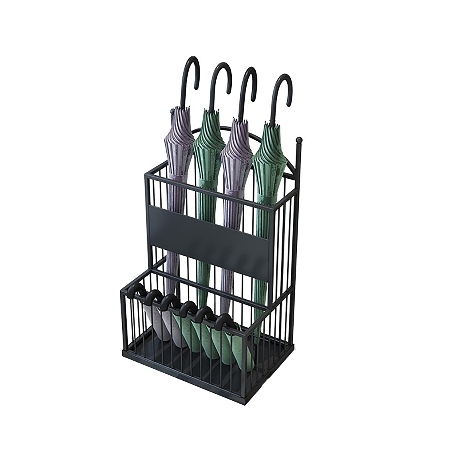 Gonmdopy Black Umbrella Stand, Household Umbrella Stand, Rectangle Umbrella Stand, Metal Umbrella/Black/25 X 35 X 65Cm