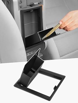 Savadicar One-Touch Hidden Storage Organizer Compatible with 2007-2010 Jeep Wrangler JK JKU, Center Console Concealed Box for Secret Extra Space, Interior Armrest Accessories, Black