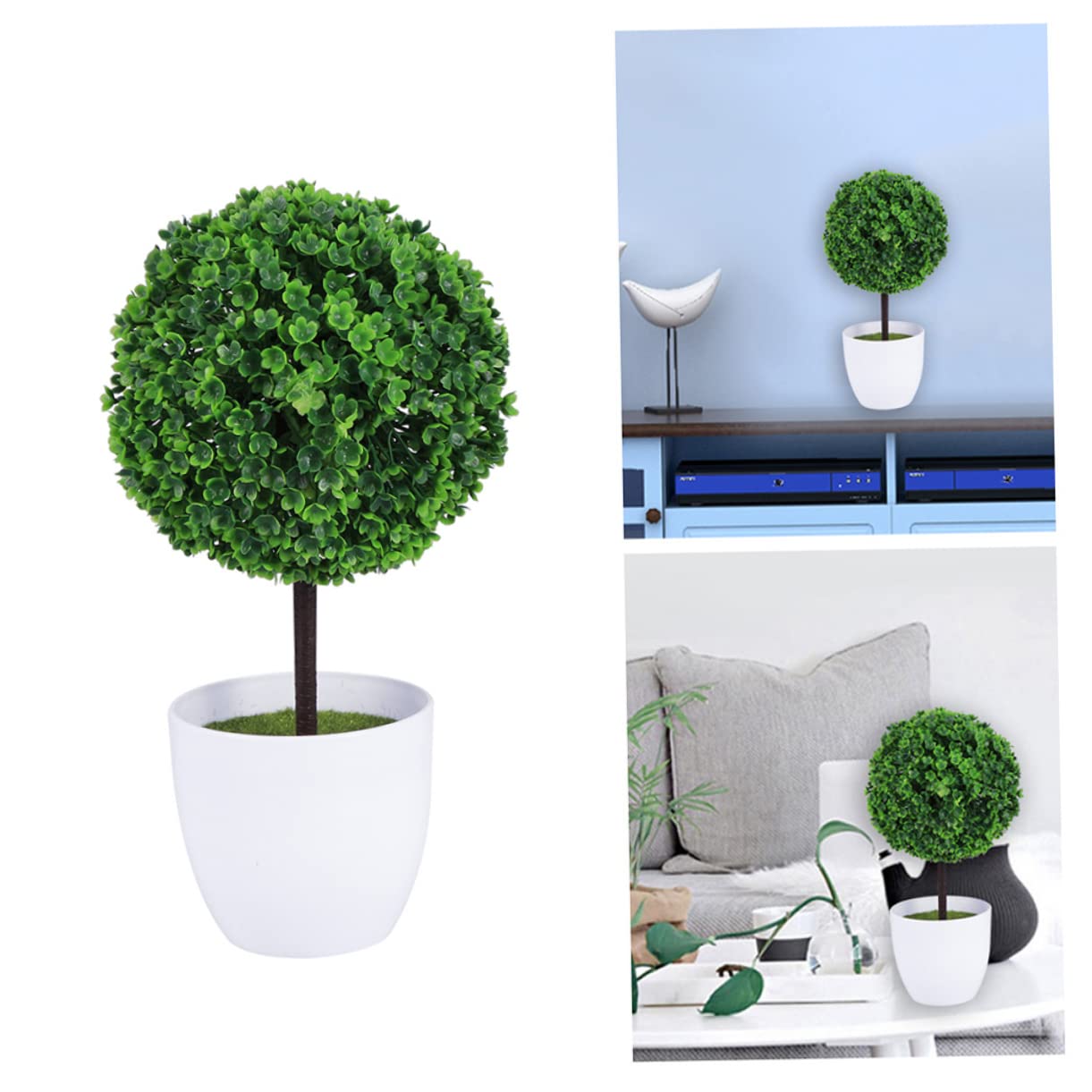 HOMSFOU 6piezas De Artificiales De Plástico para Decoración Color Verde Natural