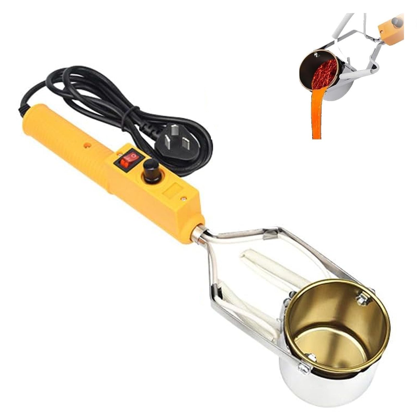 Electric Melting Pot by Lead Melting Pot - 500/1500/3000G, Lead Molds for Fishing Weights & Metal Pendant, Suitable for Bullets Molds Kit, Crucibles for Melting Metal 3000G