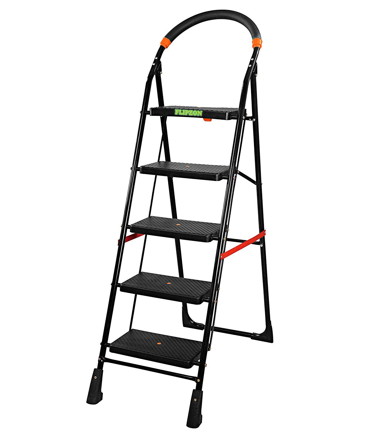 FLIPZON Heavy 5 Steps Folding Ladder (Multicolour, 5.1 ft)(Alloy Steel) (B077G69PHD) Amazon Price History, Amazon Price Tracker