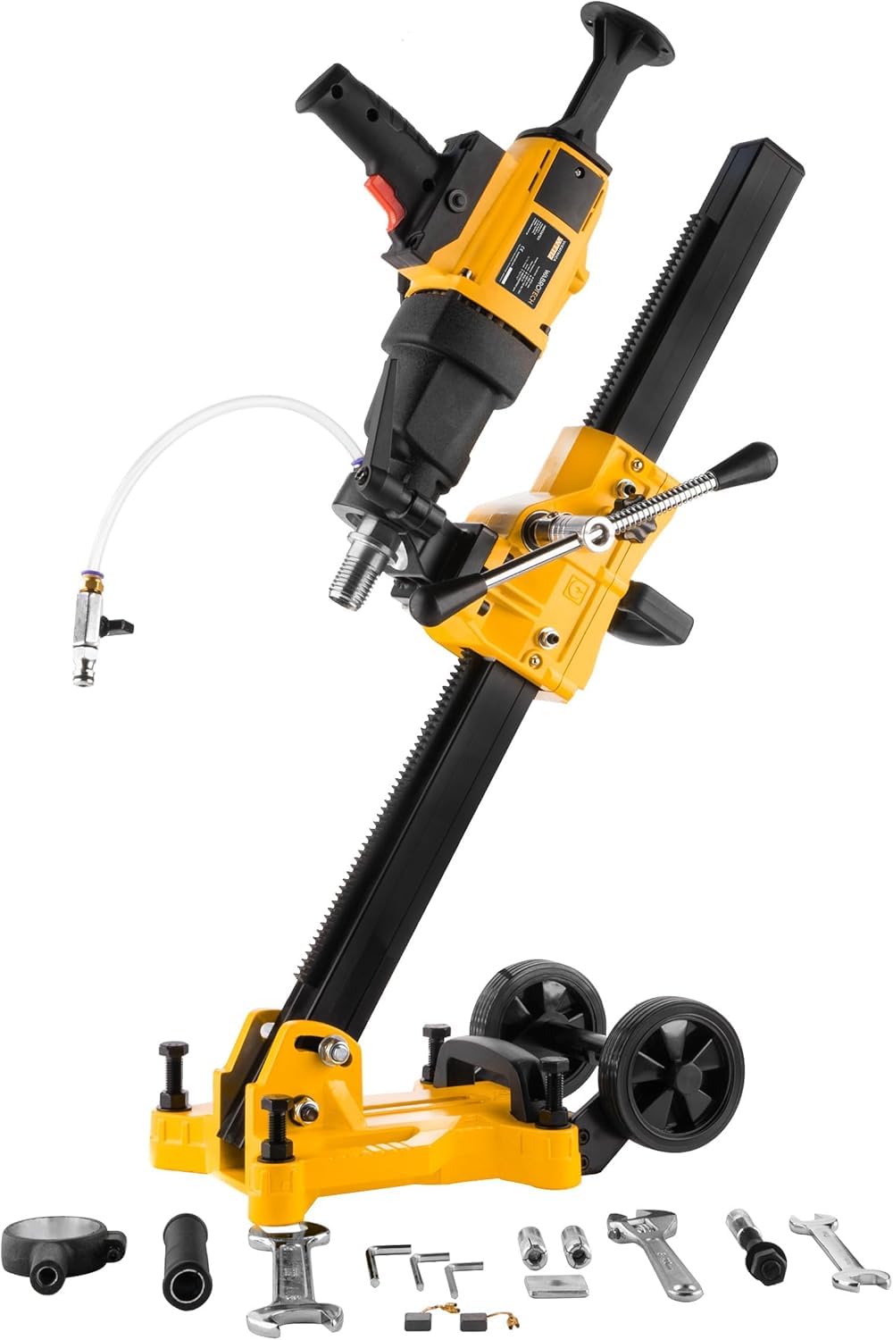 Kernbohrgerät Handgeführt ⌀ 8–112 mm an Kernbohrständer und Wasserzuführgerät 11 L - Diamant Kernbohrmaschine 3960 U/min - Kernlochbohrmaschine 3 Gänge 1500 W für Nass und Trockenbohrungen