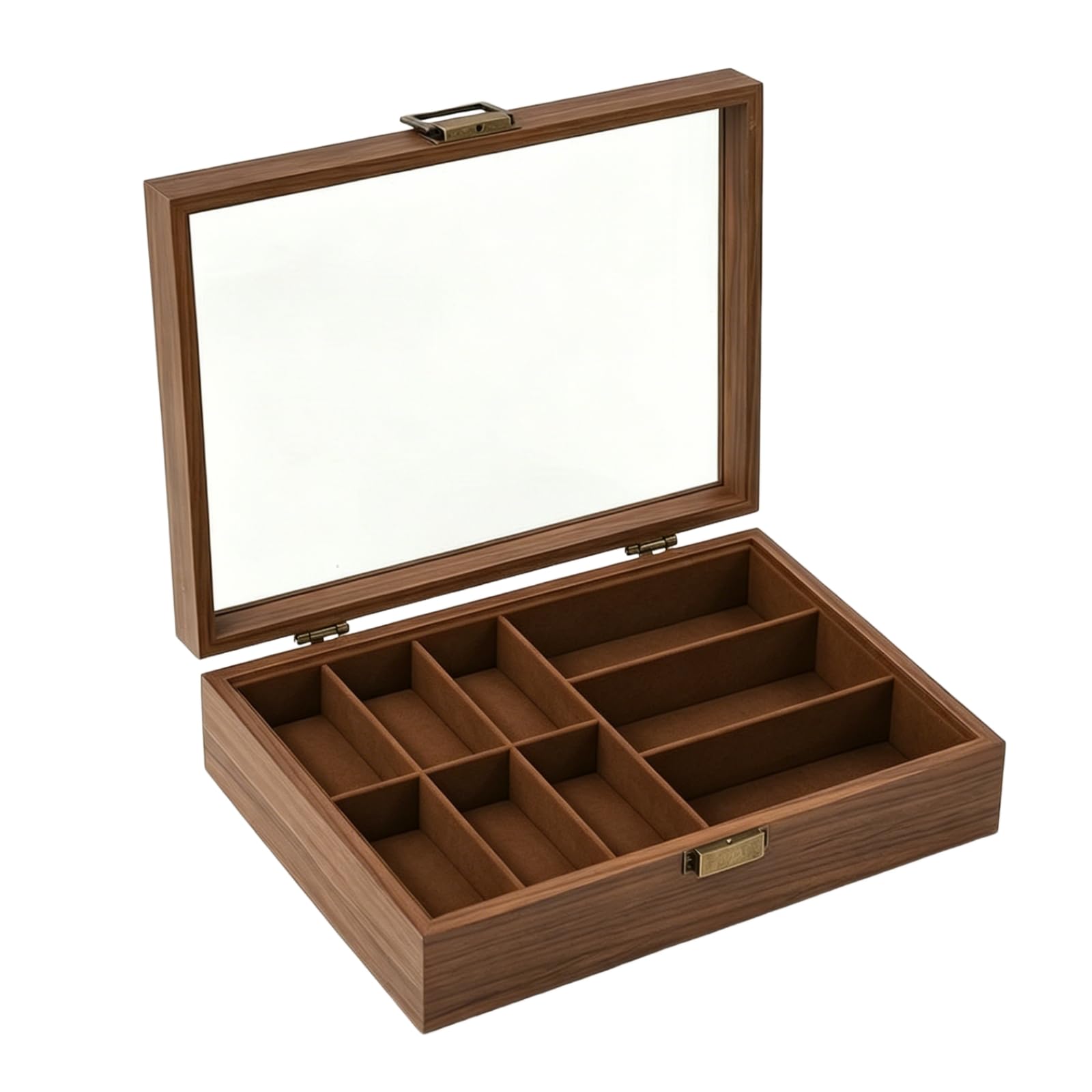 TISHITA Uhrenbox Uhren Aufbewahrung Uhrenkoffer, 32 Cm X 22 Cm X 8 Cm 6 Uhren + 3 Brillen