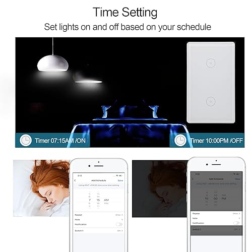 Miniatura 7 de Zigbee - Interruptor de luz de pared táctil inteligente, control de aplicaciónvoz, visión nocturna, requiere puerta de enlace Tuya (blanco, 3 bandas