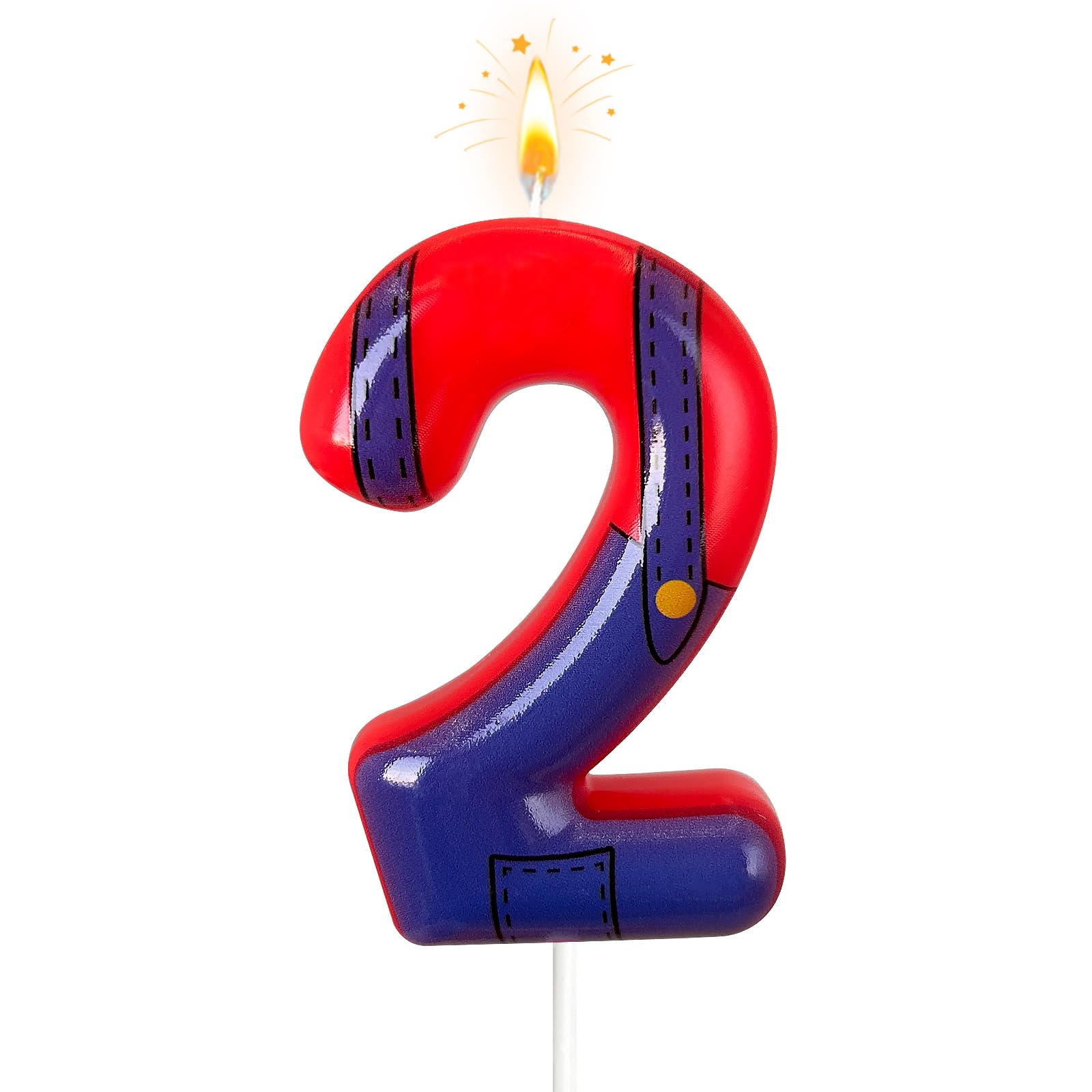 Laackys Boys and Girls Red and Blue Digital Birthday Candles, Birthday Cake Party Decorations, Cartoon Game Theme Party Decorations, Children's Party