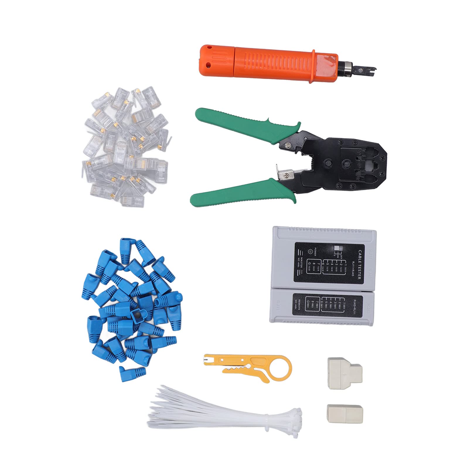 Kit d'outils de réparation réseau avec pince à sertir RJ45, dénudeur de fil et testeur de câble pour Cat5 Cat5e Cat6