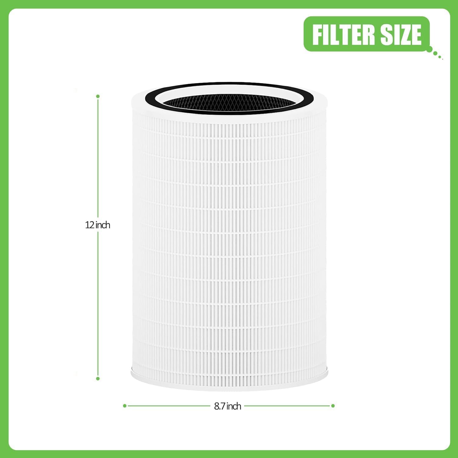 12010 H13 True HEPA Replacement Filter Compatible with Clorox Large Room Air Purifier 11010 & 11011, 1,500 Sq Ft, 3-in-1 True HEPA and Activated Carbon Filter, 2 Pack - Image 6