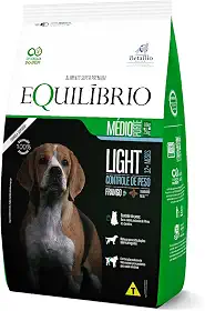 Ração Cães Equilibrio Raças Médias Adulto Light Frango 12Kg