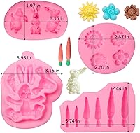 Vista 2 de Molde de silicona para fondant de conejo de Pascua, moldes de chocolate para decoración de pasteles, decoración de cupcakes, caramelo, azúcar, pasta