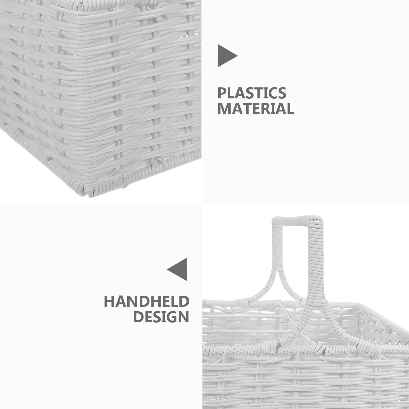 PRETYZOOM Cesta Organizadora para Cubiertos de Ratán Sintético con Compartimentos Cesta Dividida Portátil para Tenedores Cucharas y Palillos Organizador Multifunción para Cocina y