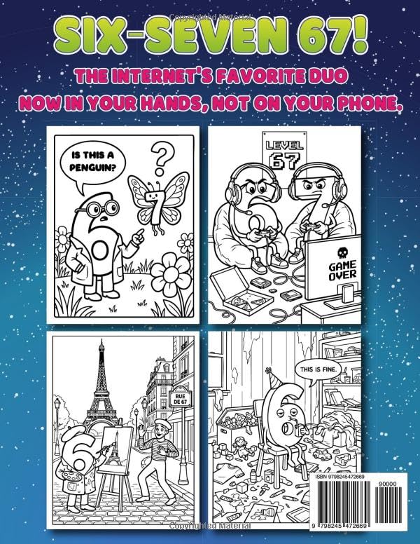 6 7! SIX-SEVEN Coloring Book: The Ultimate Screen-Free Meme Adventure with Coloring, Puzzles & Fun Activities for Kids, Tweens & Teens image 3