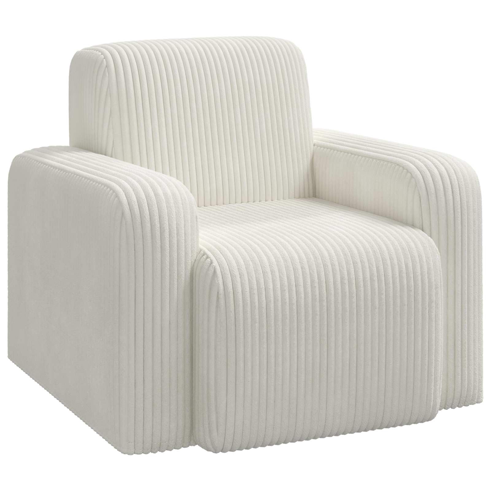vidaXL Fauteuil Crème Velours côtelé