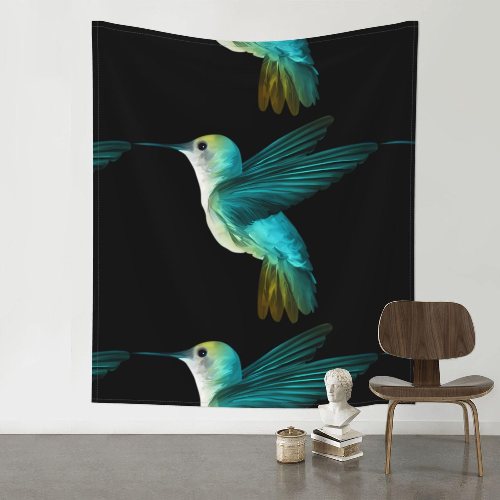 HJFCZH Cute Hummingbird Prints Wall Tapestry 60x51in – Boho Decor Throw for Bedroom, Dorm, Beach Cover & Picnic Blanket