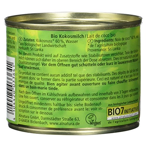 Alnatura Bio Kokosmilch, (1 x 200 ml)