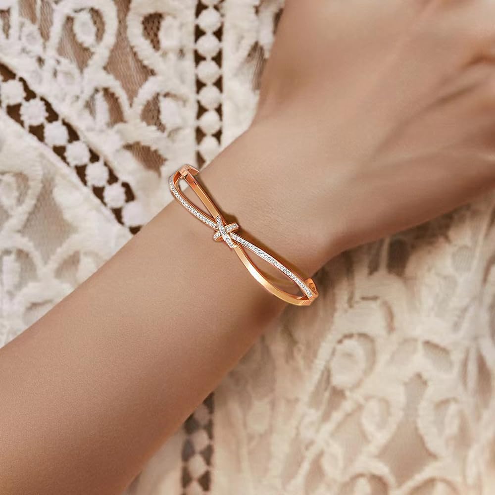 Dainty Bangle Bracelet for Women Personalized Cubic Zirconia Love Bracelets Tiny Waist Oval Bangles Bracelets Gifts for Love - Image 7