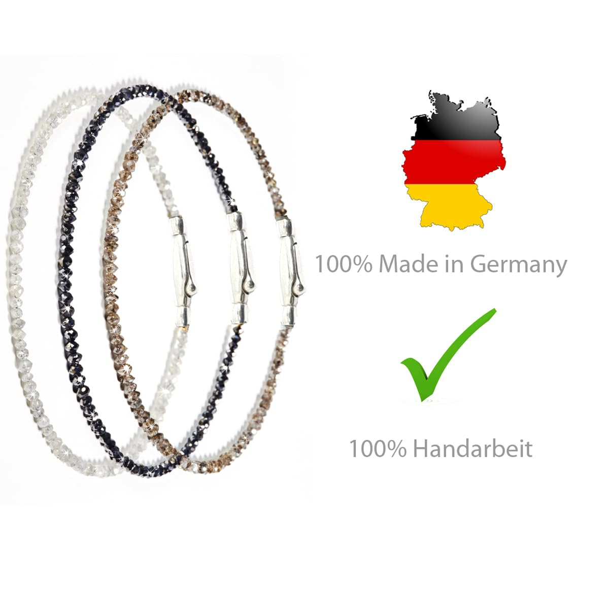 Diamant Armband aus natürlichen, echten Diamanten facettiert, Verschluss 925er Sterling Silber Tennisarmband, Diamantarmband Geschenkidee für Damen Frauen, Herren,Männer