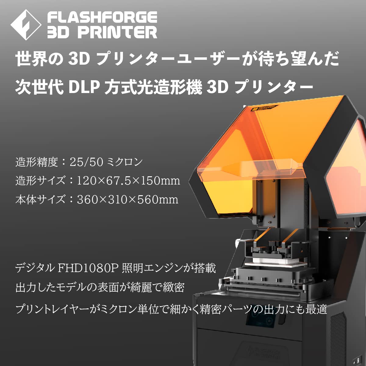 Amazon | FLASHFORGE フラッシュフォージ DLP 光造形 3Dプリンター