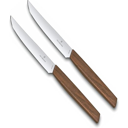 Victorinox Swiss Modern 2-Piece Steak Knife Set, 5", Walnut Wood