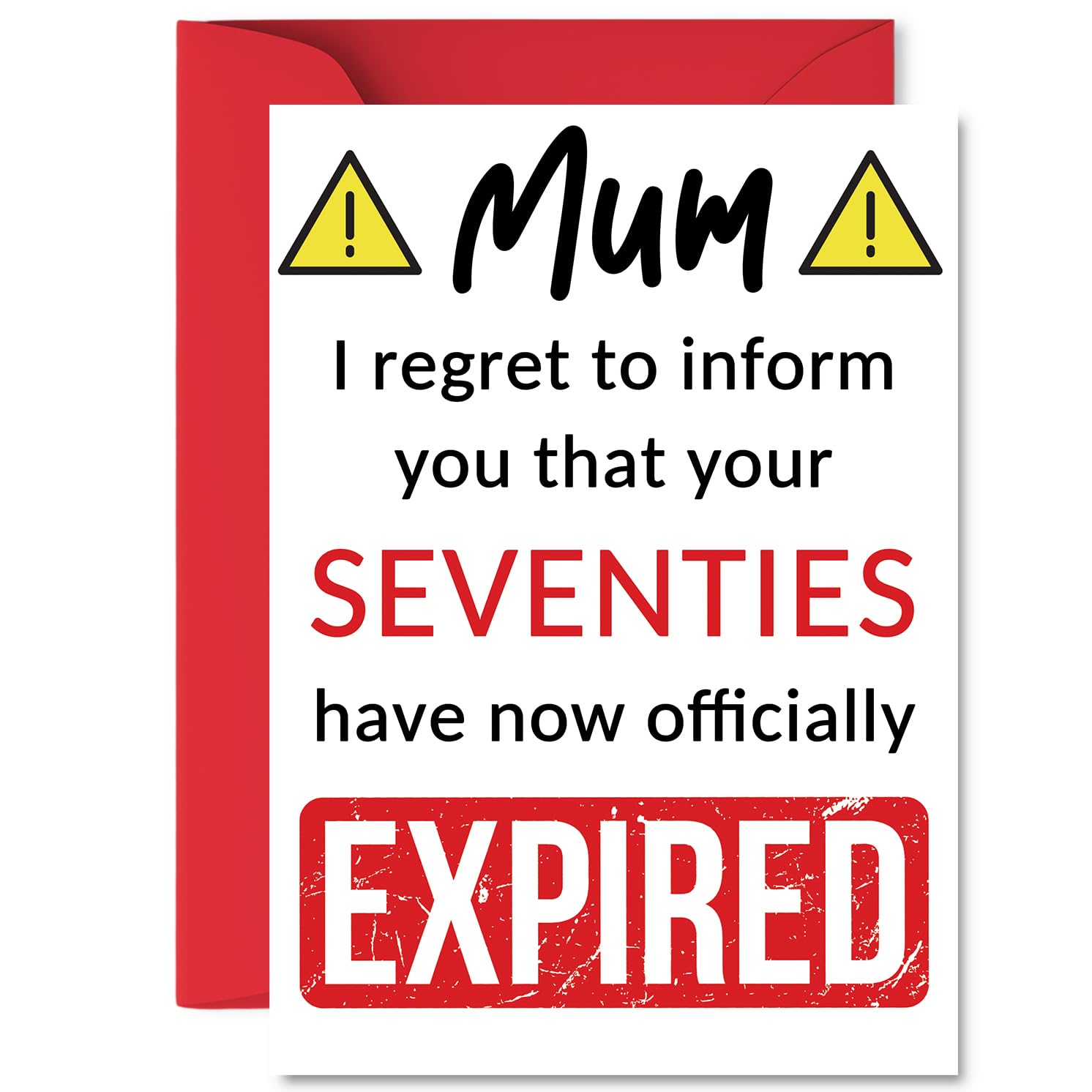 Funny 80th Birthday Cards for Mum - Your Seventies Have Expired - Happy Birthday Card for Mum Mummy Mom Mama from Son Daughter, A5 Banter Joke Humour Bday Greeting Cards Gift