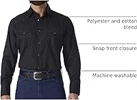 Vista 12 de Wrangler Camisas deportivas de manga larga con botones a presión y dos bolsillos para hombre Marrón (Dark Tan)