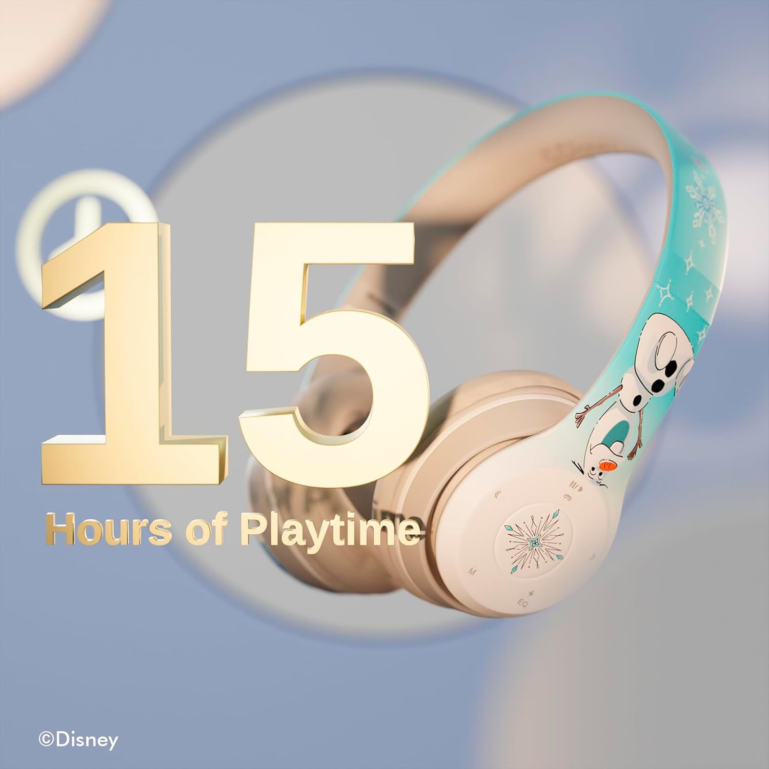 Disney Frozen Bluetooth Headphones - Over The Ear Bluetooth Wireless Headset with Built-in Mic and Up to 15 Hrs Playtime - Disney Frozen Gifts for Women Men All Fans of Olaf, Anna and Elsa Gifts - Image 2