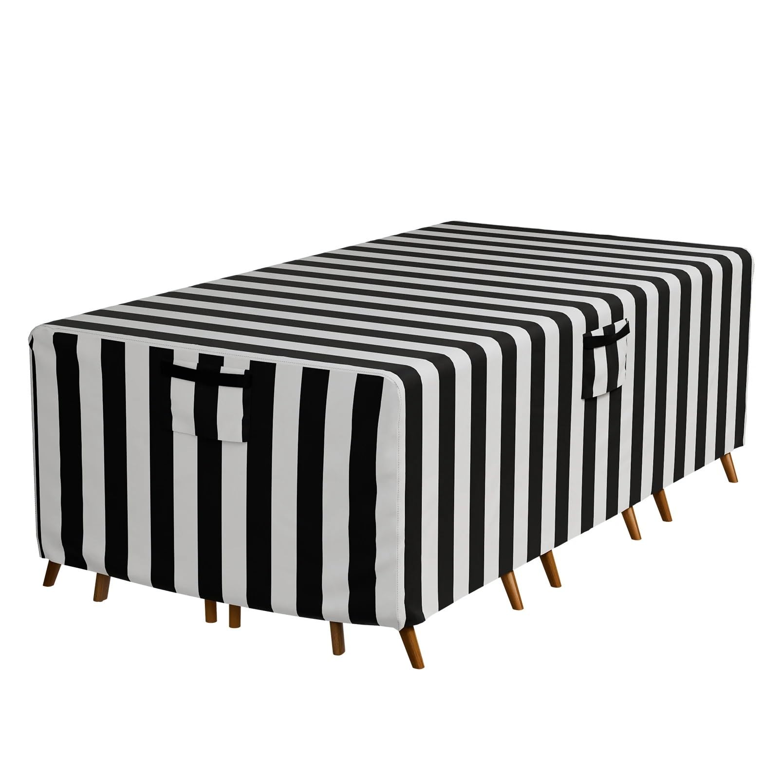 SNGUOQ 420D Oxford Cloth Outdoor Garden Multi-Size Furniture Cover For Sofa Table Chair Patio Waterproof Wind-Proof Anti-UV Against For Chair And Table(Striped style,84x44x23inch)