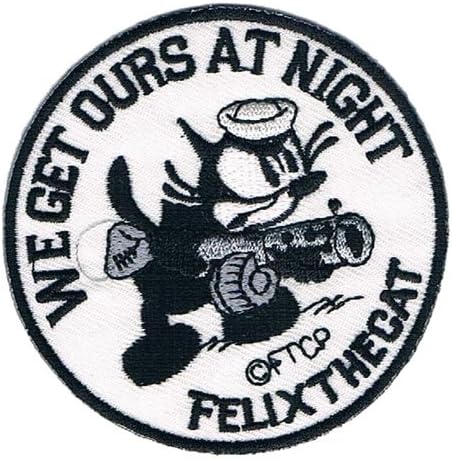 Iron-on Clothes Patch "Felix The Cat We get ours at Night 7 cm