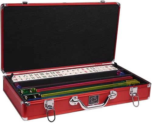 Set - Azulejos marfil - Brazos empujadores clásicos - Caja de aluminio - Rojo