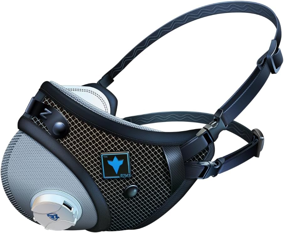 RZM3 Certified FFP2 CE Respiratory Mask, No Fogging, w/Active Carbon, up to 50% More Breathability - Medium/Large (M/L) (Large)
