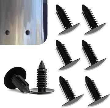 8PCS License Plate Hole Plugs, Nylon Bumper Front License Plate Hole Plugs Clips, Waterproof Rust-Proof Bumper Shield Fender Liner Push-in Retainer Clips, Universal for Most Cars Black