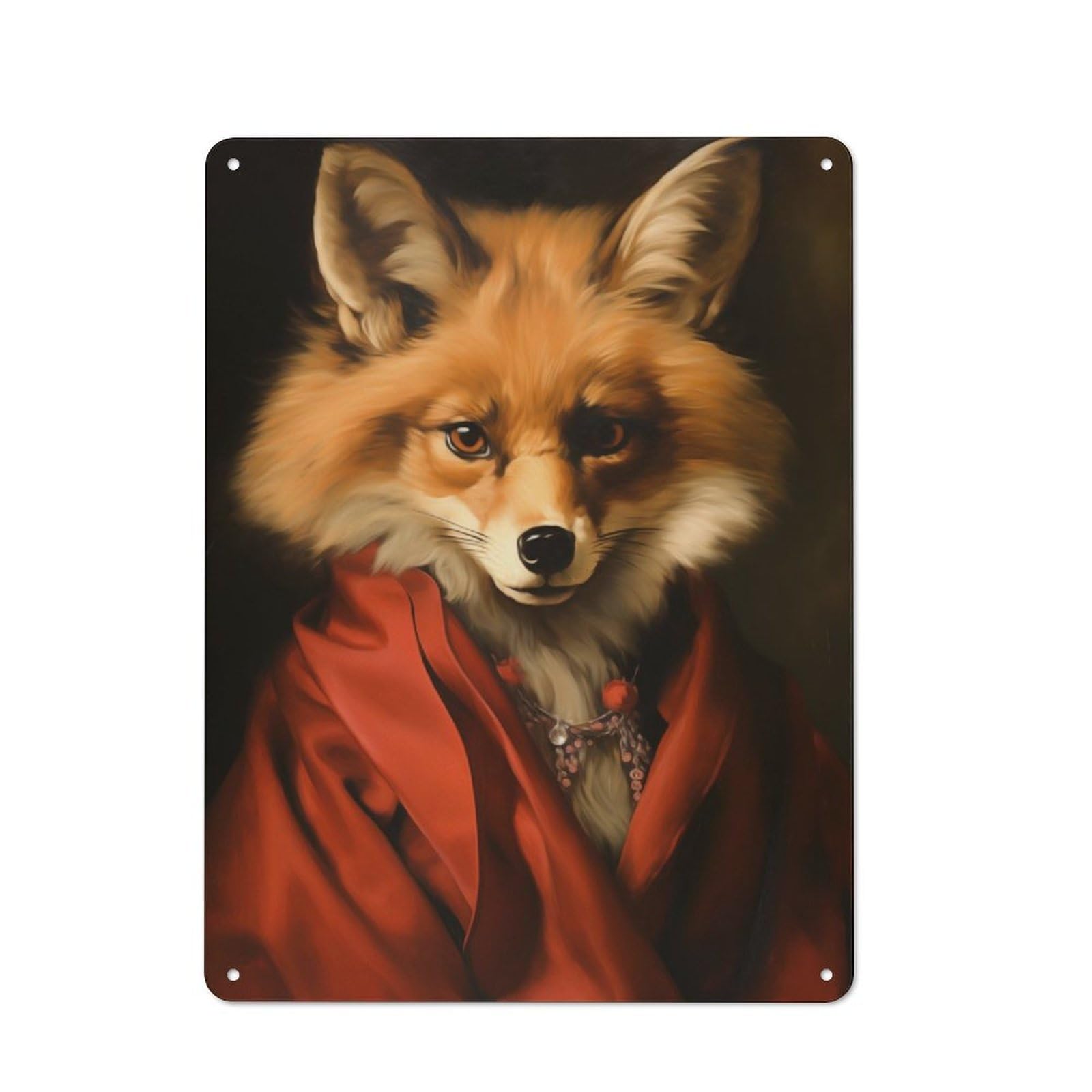 Junmoney Beautiful Fox Metal Sign 40X30cm With For Pub Or Café, Vintage Decor, For Metal Sign Collectors, For Garage And Workshop Walls