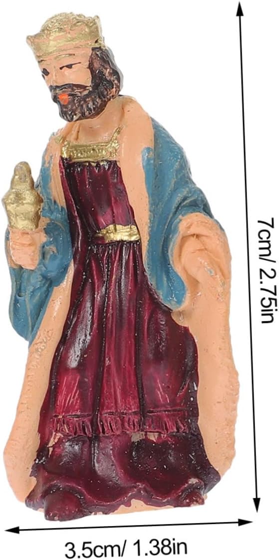 Christmas Nativity Resin Figurines Jesus Manger Scene Indoor Religious Ornament for Home Office Church Decoration