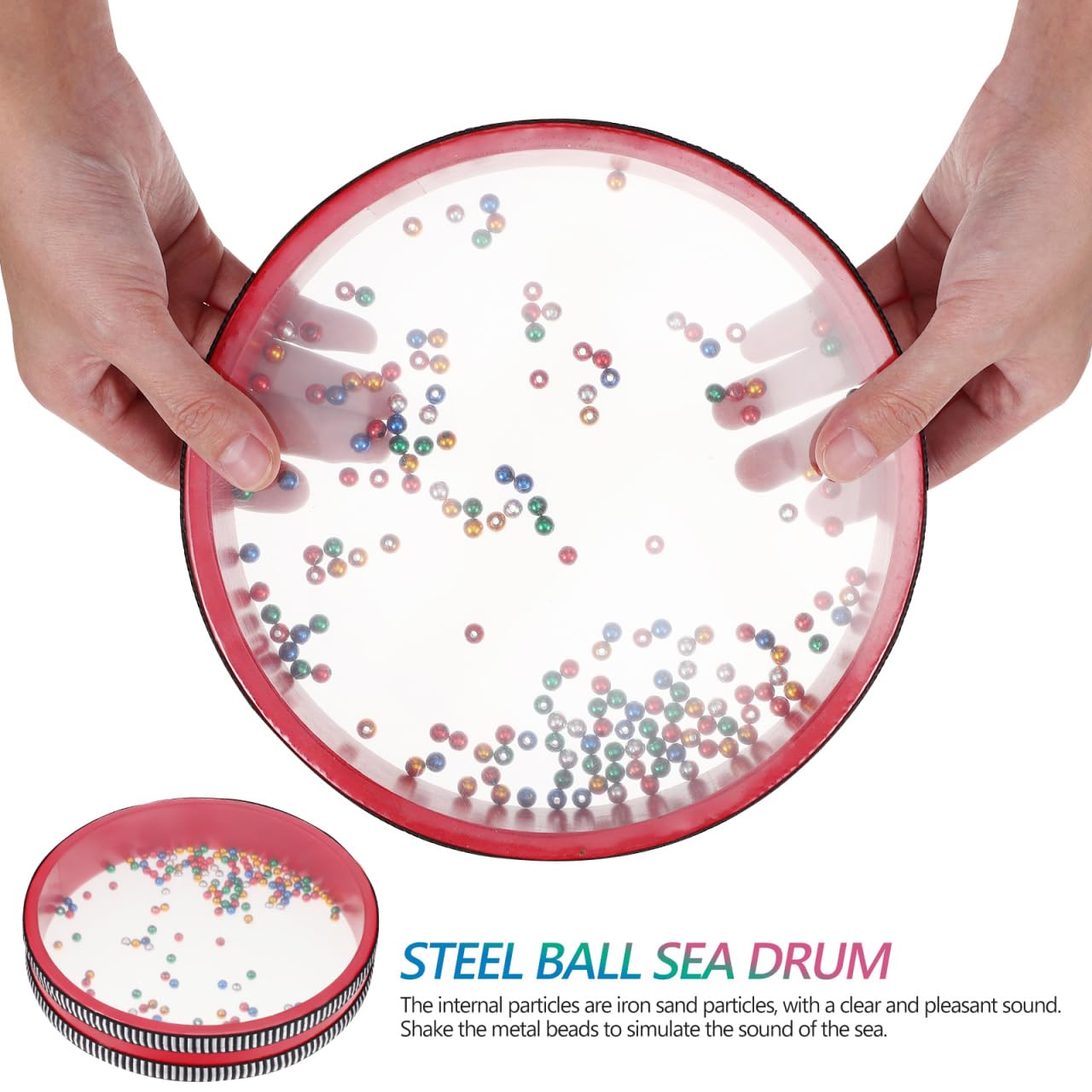 Wellenperlen-Ozeantrommel 8-Zoll-Ozeanwellentrommel Meereswellentrommel-Percussion Handtrommel Mit Holzrahmen Musikinstrument Für Bildung Für Heimschulbedarf