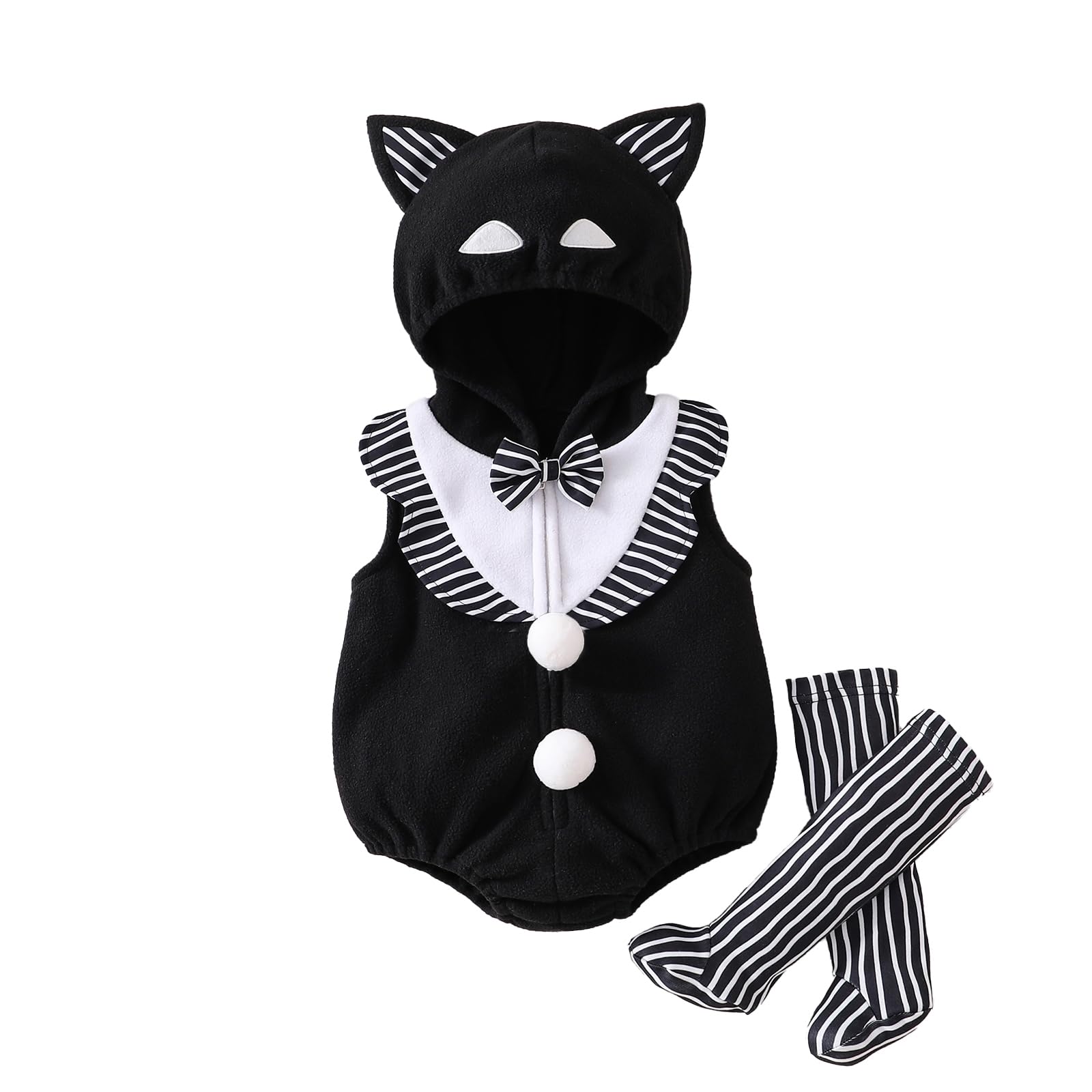 Yoisdtxc Baby Halloween Costumes Cute Animal Outfit Funny Monster Costume Halloween Gifts For Infant Toddler Kids (B-Black, 6-12 Months)