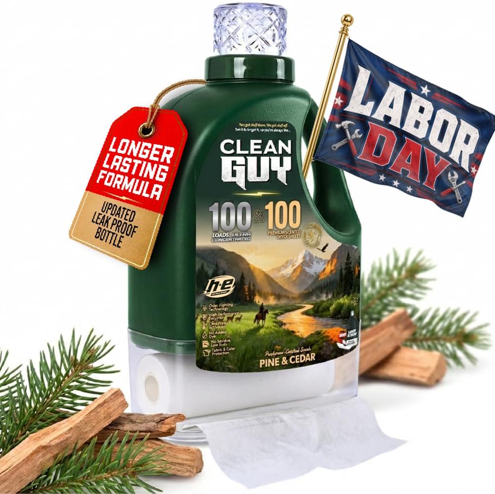 Laundry Detergent & Dryer Sheets, Pine & Cedar, 100 Loads