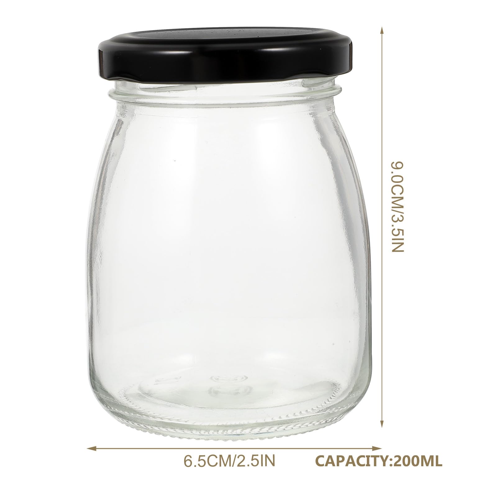 Levemolo Barattoli di Vetro Sigillati per Conservazione Alimenti 10 Pezzi 200ml con Coperchio, Contenitori Ermetici per Yogurt, Budino e Cereali, Barattoli da Cucina per Conservazione