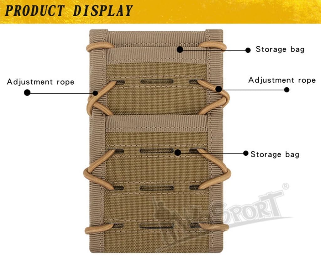Universal MOLLE Mobile Phone Pouch, Tactical Open-Top EDC Security Pack, Carry Accessory Kit Waist Bag Compatible Quick Release for Outdoor Vests Belts Backpacks